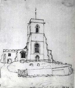 Potton church around 1820 [Z49/1080]